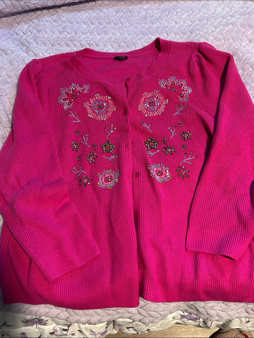 Beaded Pink Sweater